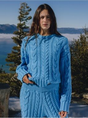 Daily Drills Cable knit resort pants & matching oversized sweater in Malibu NEW!